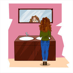 I looked in the mirror and what did I see? The top of my head staring back at me!