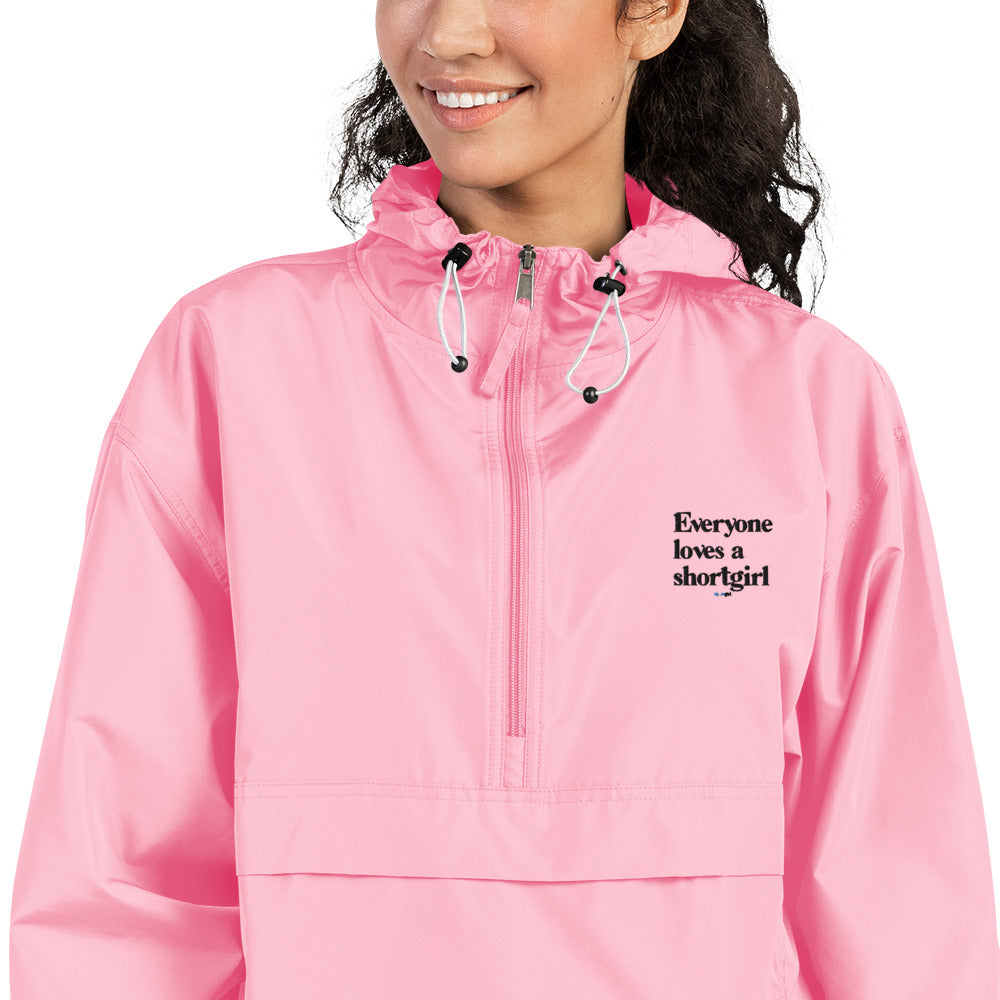 Embroidered Champion Packable Jacket - Everyone loves a shortgirl