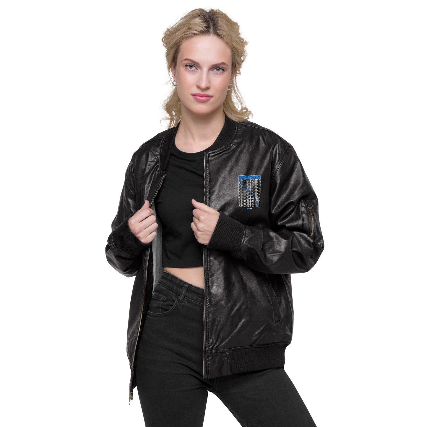 Leather Bomber Jacket - Proud to be a shortgirl