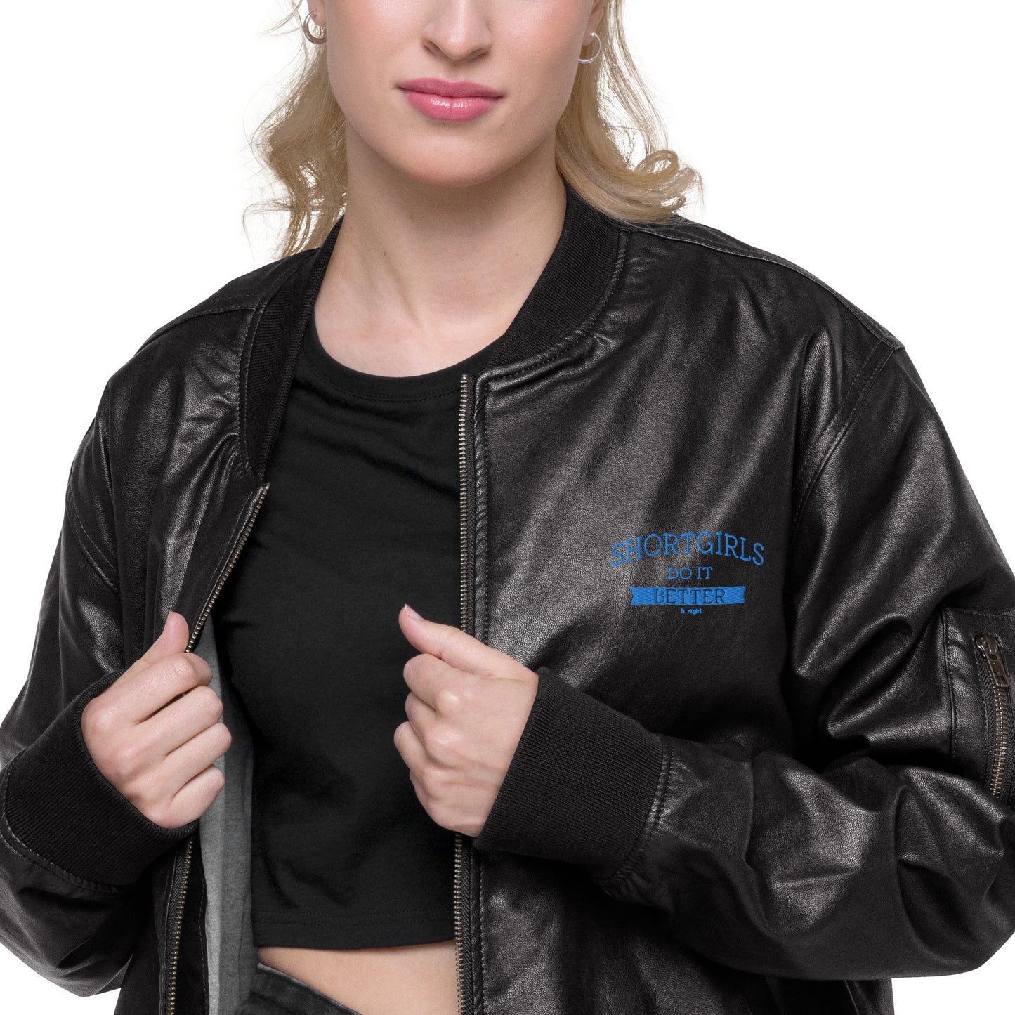 Leather Bomber Jacket - shortgirl do it better