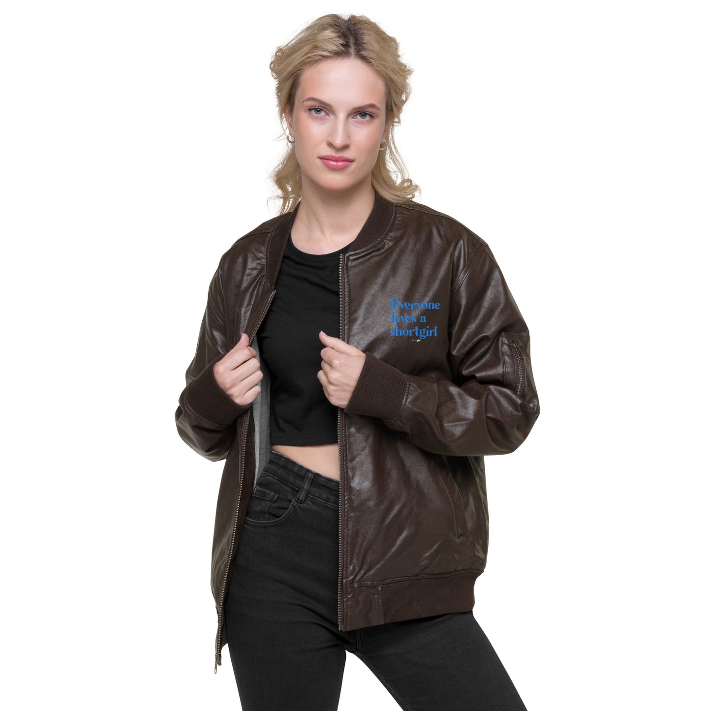 Leather Bomber Jacket - Everyone loves a shortgirl