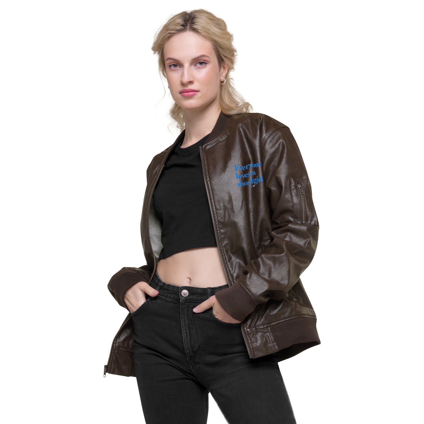 Leather Bomber Jacket - Everyone loves a shortgirl