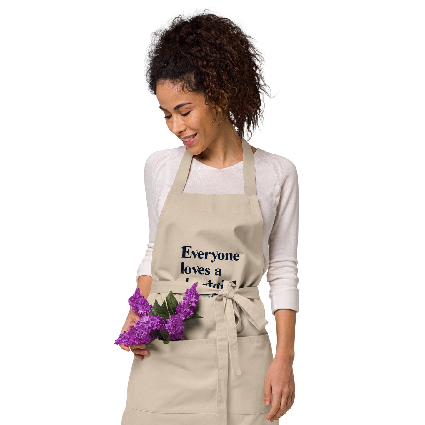 Organic cotton apron - Everyone loves a shortgirl