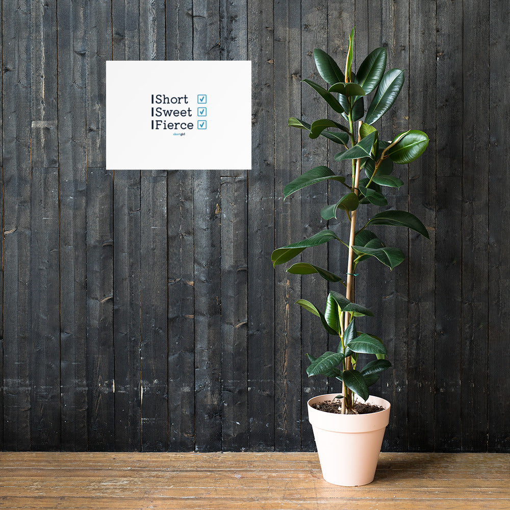 Photo paper poster - Short, Sweet, Fierce
