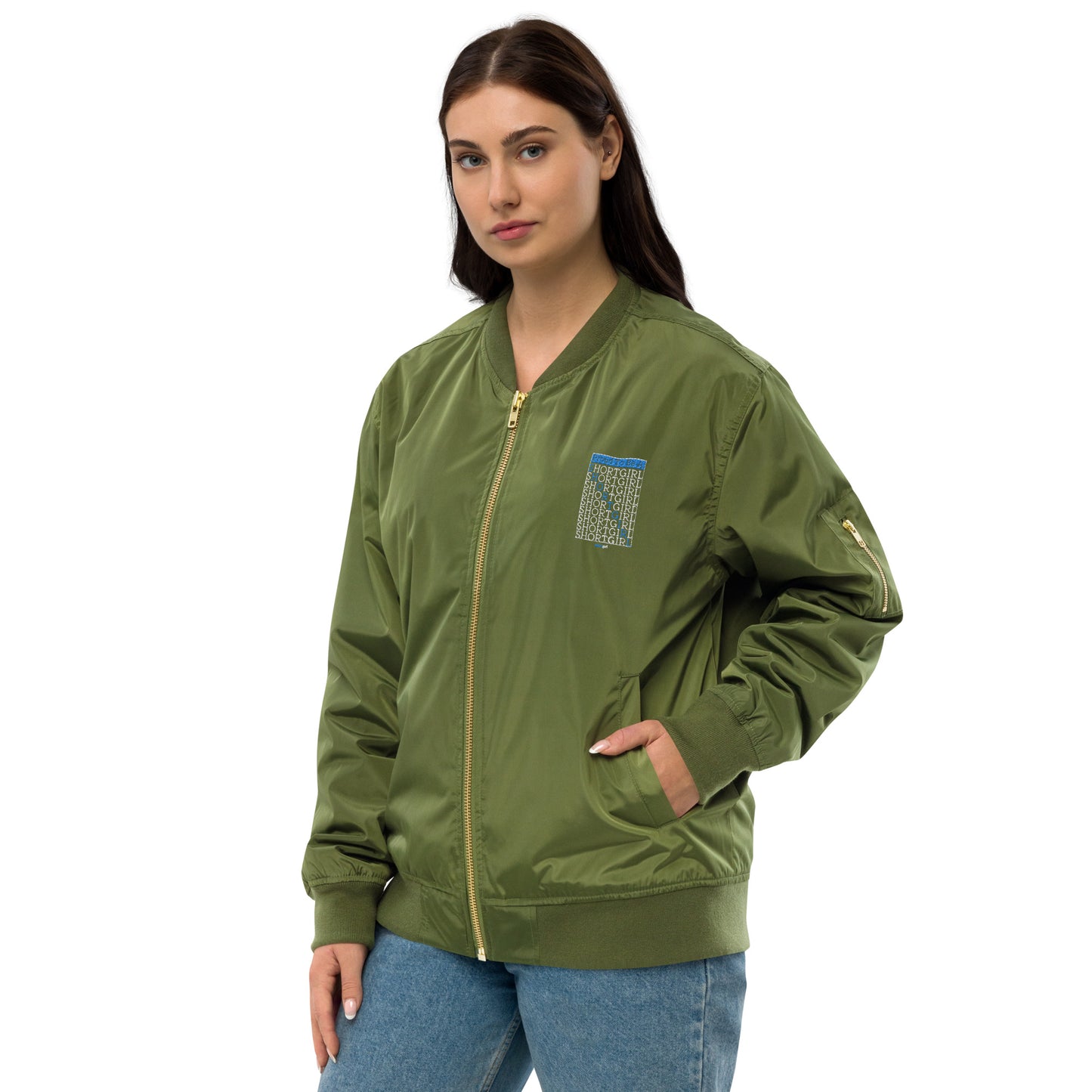 Premium recycled bomber jacket - Proud to be a shortgirl