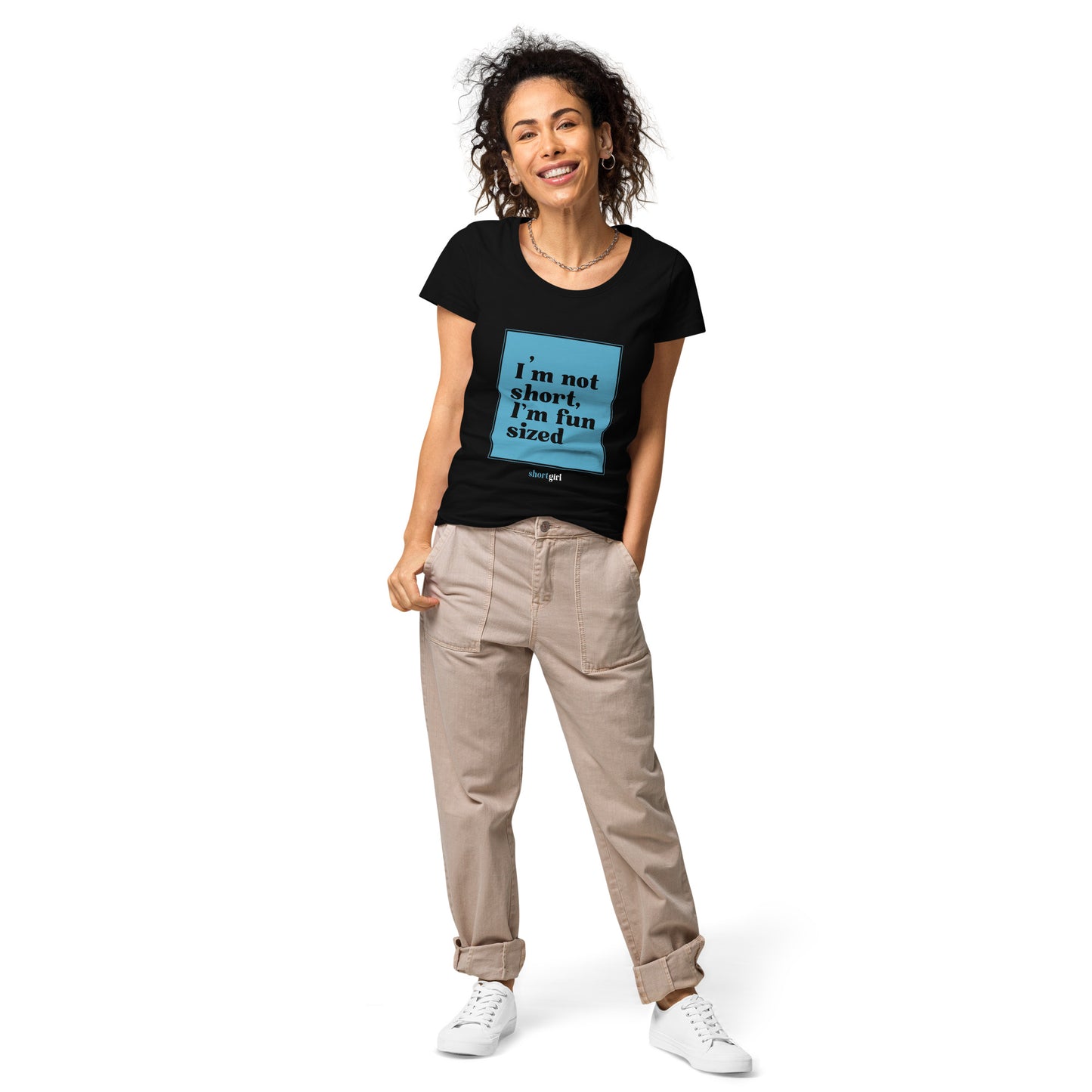 Women’s basic organic t-shirt - I'm not short, I'm fun sized