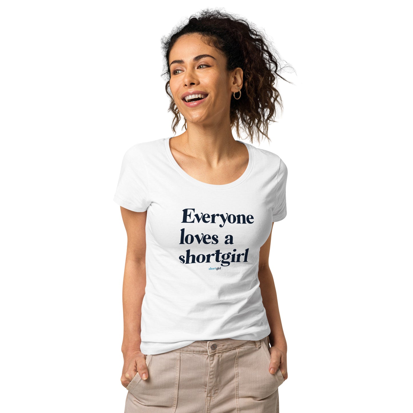 Women’s basic organic t-shirt - Everyone loves a shortgirl