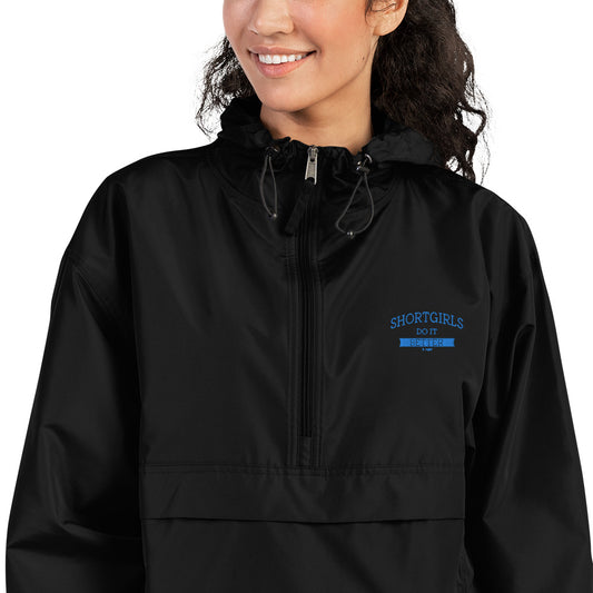 Embroidered Champion Packable Jacket - shortgirl do it better