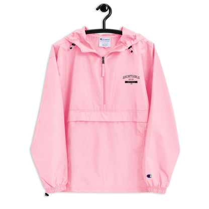 Embroidered Champion Packable Jacket - shortgirl do it better