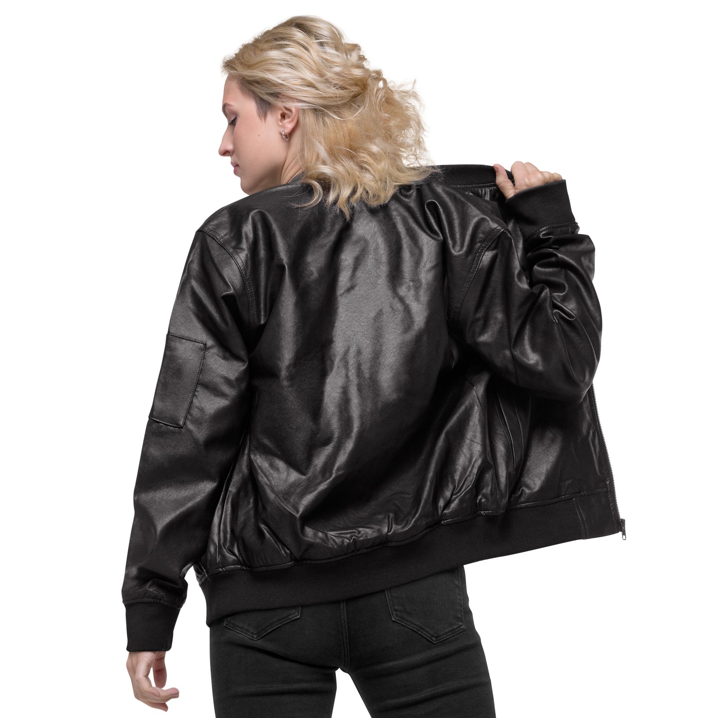 Leather Bomber Jacket - Proud to be a shortgirl