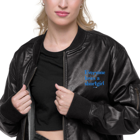 Leather Bomber Jacket - Everyone loves a shortgirl