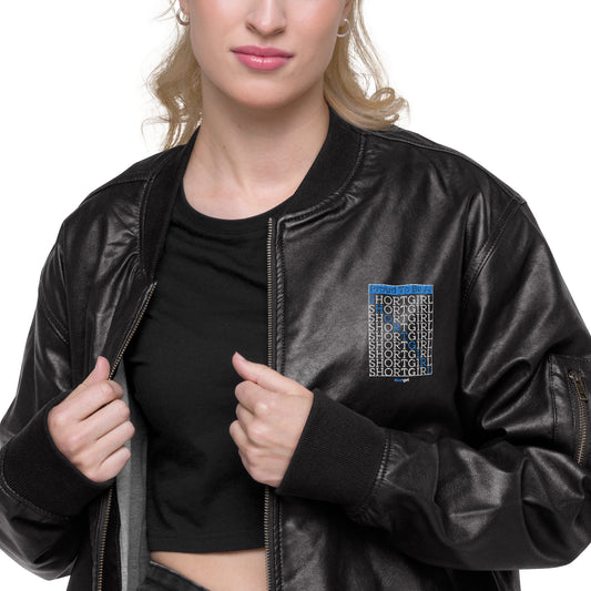 Leather Bomber Jacket - Proud to be a shortgirl