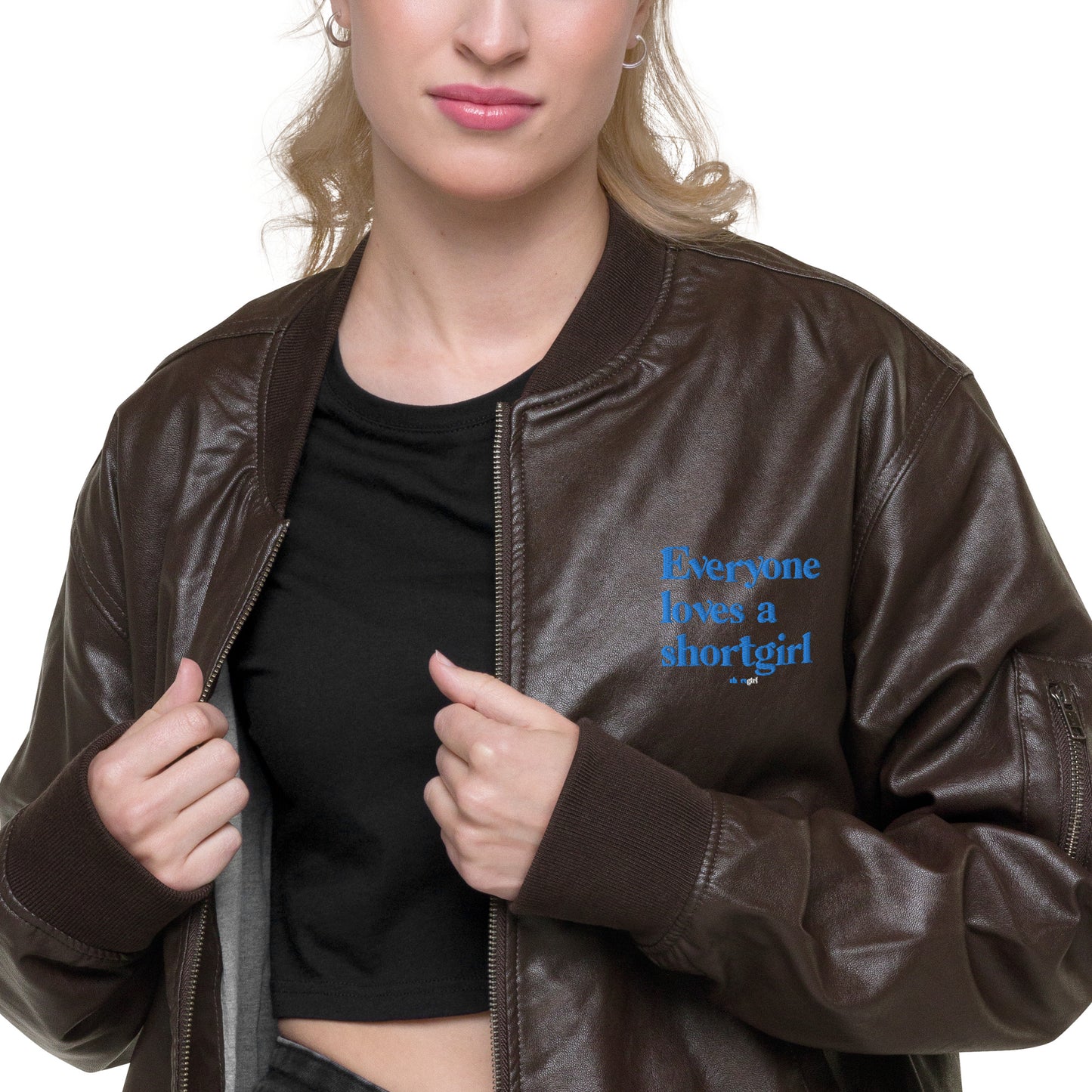 Leather Bomber Jacket - Everyone loves a shortgirl