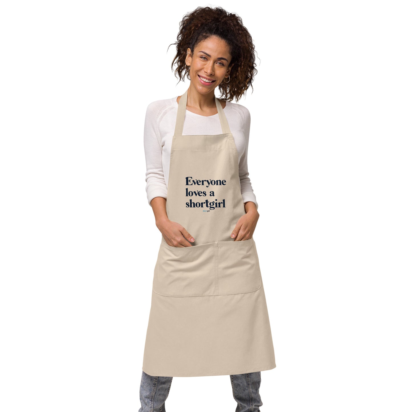 Organic cotton apron - Everyone loves a shortgirl