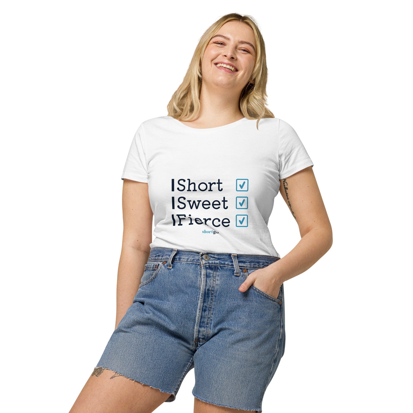 Women’s basic organic t-shirt - Short, Sweet, Fierce