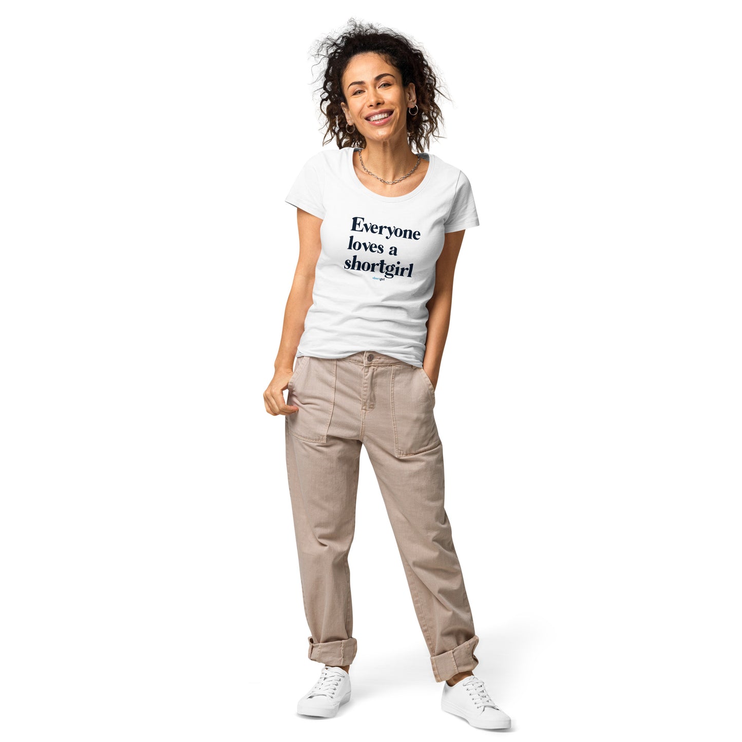 Women’s basic organic t-shirt - Everyone loves a shortgirl